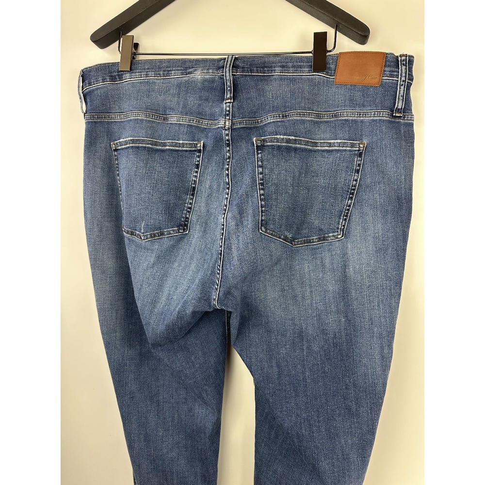 J. Crew 9" Vintage Straight Jeans Distressed Button Fly Blue Denim Plus Size 36 - Picture 7 of 10